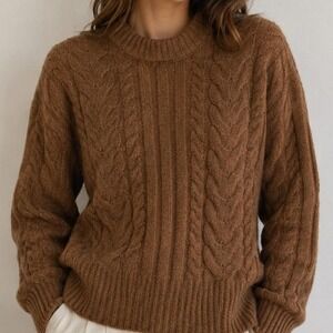 A New Day brown cable knit sweater
